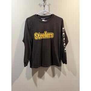 Youth Boys Reebok Long Sleeves T Shirt Size Large Black (Steelers) Football 🏈